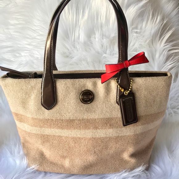 Coach Handbags - Wool Coach Handbag
